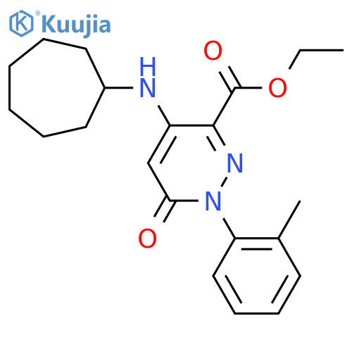 ethyl 4-(cycloheptylamino)-1-(2-methylphenyl)-6-oxo-1,6-dihydropyridazine-3-carboxylate structure