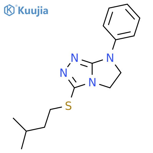 3-(3-methylbutyl)sulfanyl-7-phenyl-5H,6H,7H-imidazo2,1-c1,2,4triazole structure