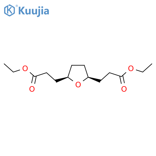 Ethyl 3-[(2S,5R)-5-(3-ethoxy-3-oxopropyl)oxolan-2-yl]propanoate structure
