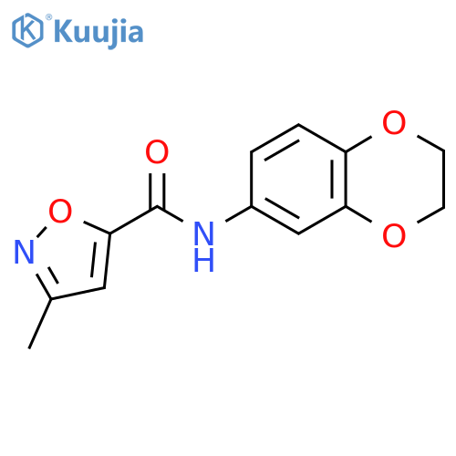 N-(2,3-dihydro-1,4-benzodioxin-6-yl)-3-methyl-1,2-oxazole-5-carboxamide structure