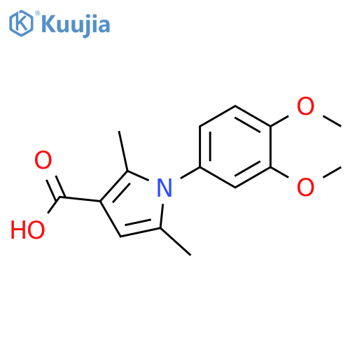 1-(3,4-dimethoxyphenyl)-2,5-dimethyl-1H-pyrrole-3-carboxylic acid structure