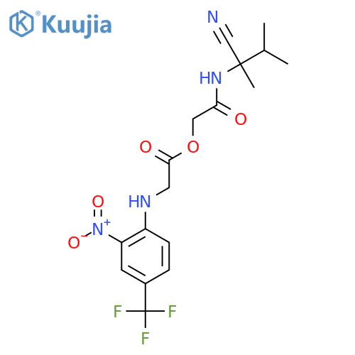 [2-[(2-Cyano-3-methylbutan-2-yl)amino]-2-oxoethyl] 2-[2-nitro-4-(trifluoromethyl)anilino]acetate structure