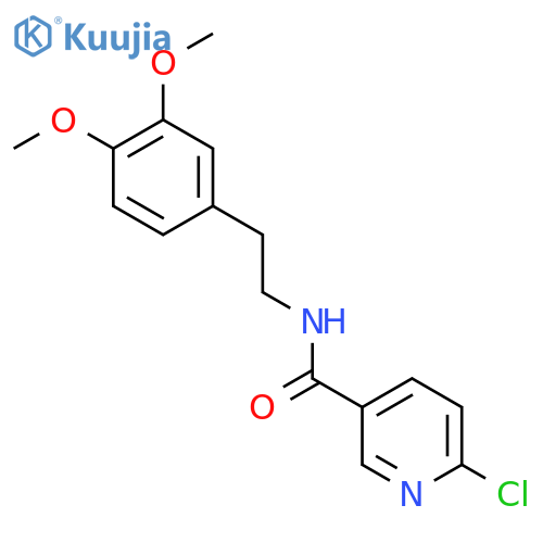 6-chloro-N-[2-(3,4-dimethoxyphenyl)ethyl]pyridine-3-carboxamide structure
