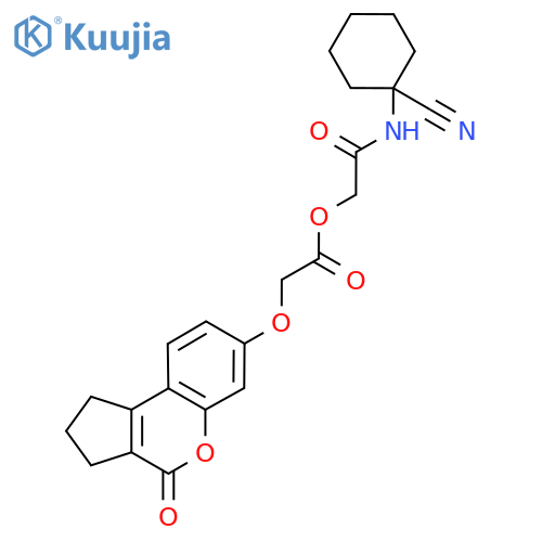 [(1-cyanocyclohexyl)carbamoyl]methyl 2-({4-oxo-1H,2H,3H,4H-cyclopenta[c]chromen-7-yl}oxy)acetate structure