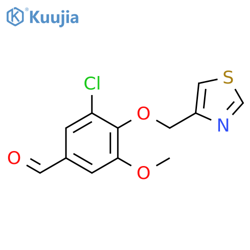 3-chloro-5-methoxy-4-(1,3-thiazol-4-yl)methoxybenzaldehyde structure