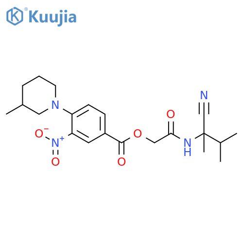 2-[(1-Cyano-1,2-dimethylpropyl)amino]-2-oxoethyl 4-(3-methyl-1-piperidinyl)-3-nitrobenzoate structure