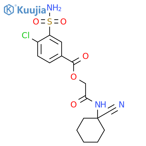 [(1-Cyanocyclohexyl)carbamoyl]methyl 4-chloro-3-sulfamoylbenzoate structure