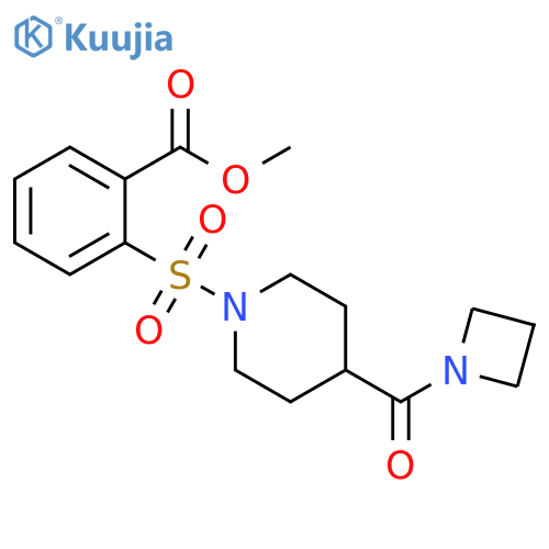 Benzoic acid, 2-[[4-(1-azetidinylcarbonyl)-1-piperidinyl]sulfonyl]-, methyl ester structure
