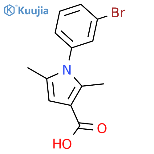 1-(3-Bromophenyl)-2,5-dimethyl-1H-pyrrole-3-carboxylic acid structure