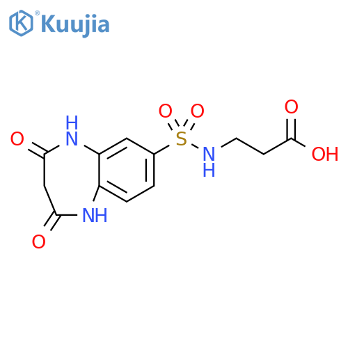 3-(2,4-dioxo-2,3,4,5-tetrahydro-1H-1,5-benzodiazepine-7-sulfonamido)propanoic acid structure