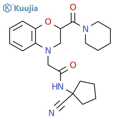 N-(1-cyanocyclopentyl)-2-[2-(piperidine-1-carbonyl)-3,4-dihydro-2H-1,4-benzoxazin-4-yl]acetamide structure