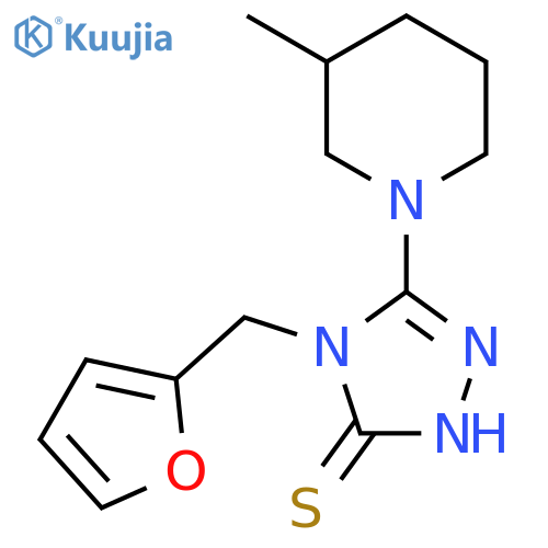 4-(furan-2-ylmethyl)-5-(3-methylpiperidin-1-yl)-4H-1,2,4-triazole-3-thiol structure