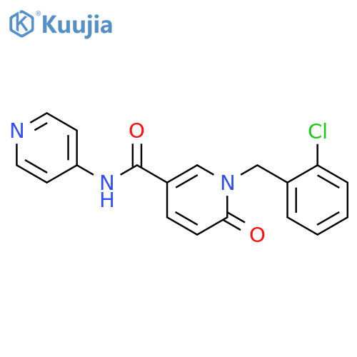 1-(2-chlorophenyl)methyl-6-oxo-N-(pyridin-4-yl)-1,6-dihydropyridine-3-carboxamide structure