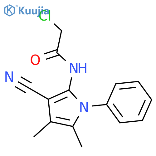 2-chloro-N-(3-cyano-4,5-dimethyl-1-phenyl-1H-pyrrol-2-yl)acetamide structure