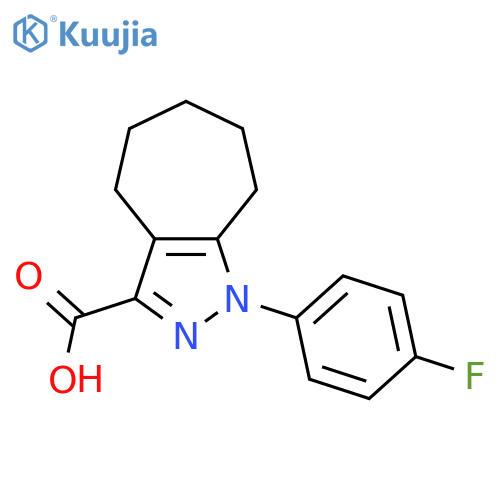 1-(4-Fluorophenyl)-1H,4H,5H,6H,7H,8H-cycloheptacpyrazole-3-carboxylic Acid structure