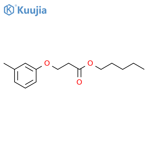 Propanoic acid, 3-(3-methylphenoxy)-, pentyl ester structure