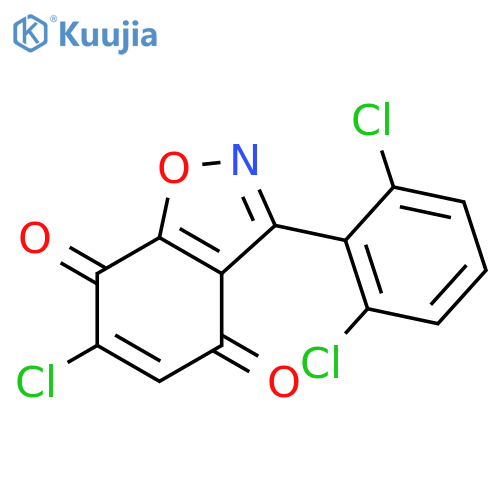 1,2-Benzisoxazole-4,7-dione, 6-chloro-3-(2,6-dichlorophenyl)- structure