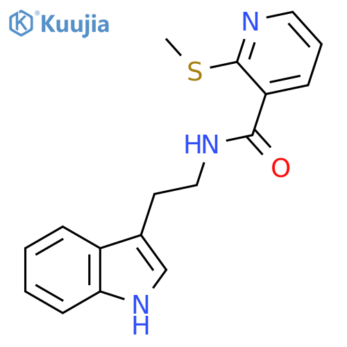 N-[2-(1H-indol-3-yl)ethyl]-2-(methylsulfanyl)pyridine-3-carboxamide structure