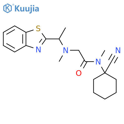 2-{[1-(1,3-benzothiazol-2-yl)ethyl](methyl)amino}-N-(1-cyanocyclohexyl)-N-methylacetamide structure