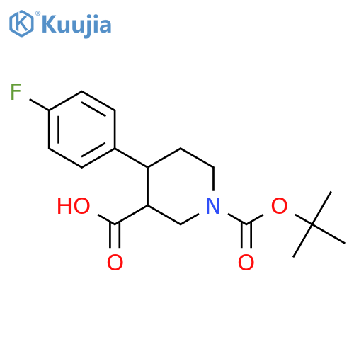 (3S,4R)-1-(tert-Butoxycarbonyl)-4-(4-fluorophenyl)piperidine-3-carboxylic acid structure