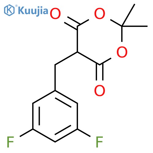 1,3-Dioxane-4,6-dione, 5-[(3,5-difluorophenyl)methyl]-2,2-dimethyl- structure
