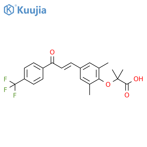 Propanoic acid,2-[2,6-dimethyl-4-[(1E)-3-oxo-3-[4-(trifluoromethyl)phenyl]-1-propen-1-yl]phenoxy]-2-methyl- structure