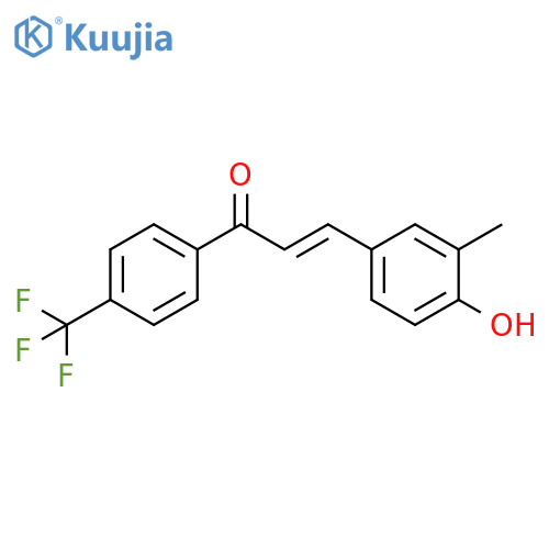 2-Propen-1-one,3-(4-hydroxy-3-methylphenyl)-1-[4-(trifluoromethyl)phenyl]-, (2E)- structure