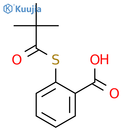 Benzoic acid, 2-[(2,2-dimethyl-1-oxopropyl)thio]- structure
