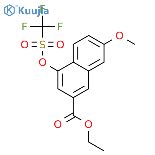 2-Naphthalenecarboxylic acid,7-methoxy-4-[[(trifluoromethyl)sulfonyl]oxy]-, ethyl ester structure