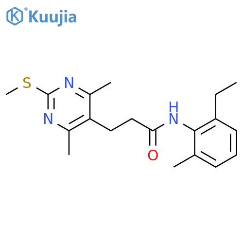 3-[4,6-dimethyl-2-(methylsulfanyl)pyrimidin-5-yl]-N-(2-ethyl-6-methylphenyl)propanamide structure