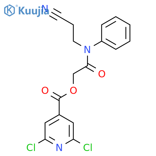 [(2-Cyanoethyl)(phenyl)carbamoyl]methyl 2,6-dichloropyridine-4-carboxylate structure