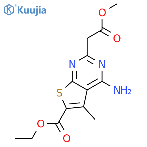 ethyl 4-amino-2-(2-methoxy-2-oxoethyl)-5-methylthieno2,3-dpyrimidine-6-carboxylate structure