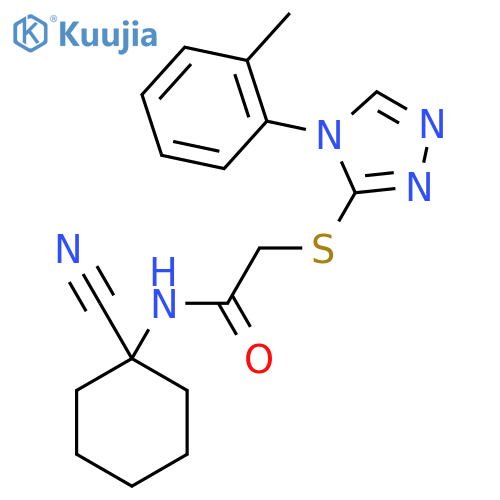 N-(1-cyanocyclohexyl)-2-{[4-(2-methylphenyl)-4H-1,2,4-triazol-3-yl]sulfanyl}acetamide structure