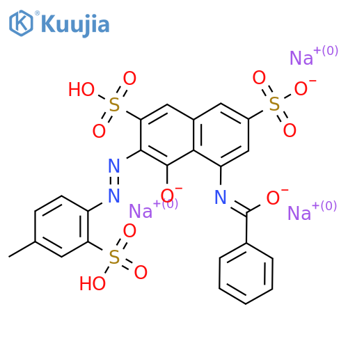 5-(Benzoylamino)-4-hydroxy-3-(4-methyl-2-sulfophenylazo)-2,7-naphthalenedisulfonic acid trisodium salt structure