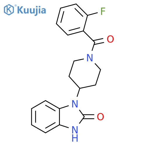 1-1-(2-fluorobenzoyl)piperidin-4-yl-2,3-dihydro-1H-1,3-benzodiazol-2-one structure