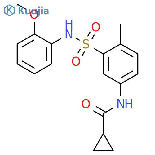 N-{3-(2-methoxyphenyl)sulfamoyl-4-methylphenyl}cyclopropanecarboxamide structure