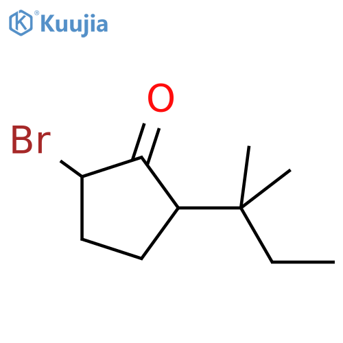 Cyclopentanone, 2-bromo-5-(1,1-dimethylpropyl)- structure