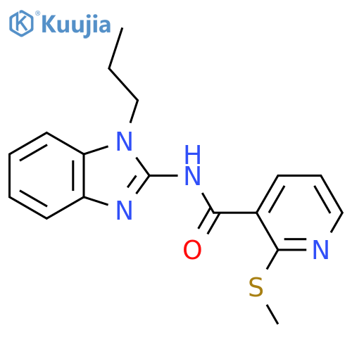 2-(methylsulfanyl)-N-(1-propyl-1H-1,3-benzodiazol-2-yl)pyridine-3-carboxamide structure