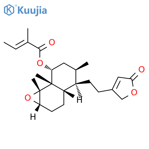 (E)-2-Methyl-2-butenoic acid (1aS,1aα,3aα)-4α-[2-(2,5-dihydro-5-oxofuran-3-yl)ethyl]decahydro-4,5α,7aα,7bα-tetramethylnaphth[1,2-b]oxiren-7β-yl ester structure