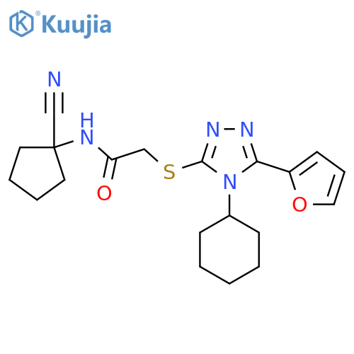 N-(1-cyanocyclopentyl)-2-[[4-cyclohexyl-5-(furan-2-yl)-1,2,4-triazol-3-yl]sulfanyl]acetamide structure