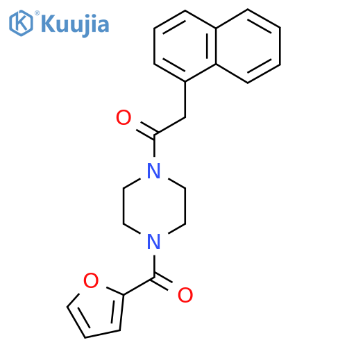 1-4-(furan-2-carbonyl)piperazin-1-yl-2-(naphthalen-1-yl)ethan-1-one structure