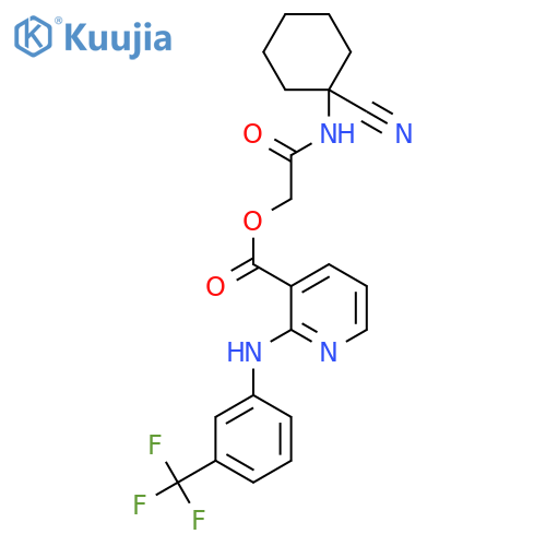 [(1-Cyanocyclohexyl)carbamoyl]methyl 2-{[3-(trifluoromethyl)phenyl]amino}pyridine-3-carboxylate structure