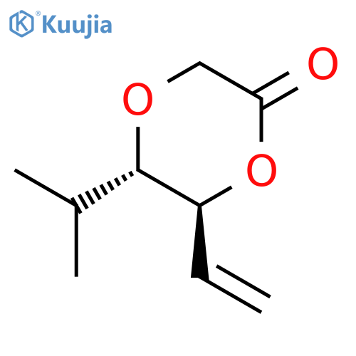 1,4-Dioxan-2-one, 6-ethenyl-5-(1-methylethyl)-, trans- structure