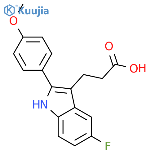 3-5-fluoro-2-(4-methoxyphenyl)-1H-indol-3-ylpropanoic acid structure