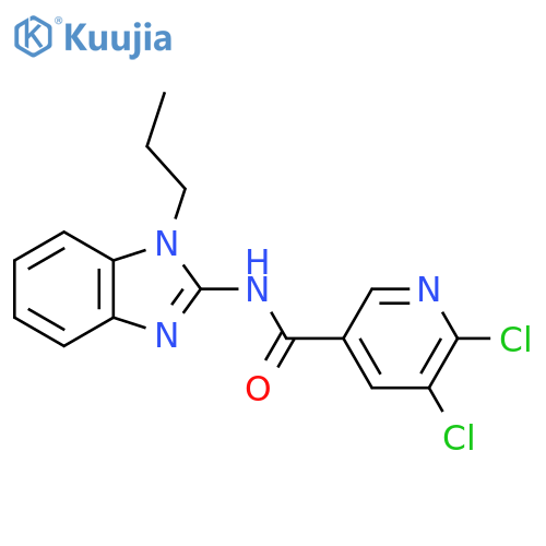 5,6-dichloro-N-(1-propylbenzimidazol-2-yl)pyridine-3-carboxamide structure