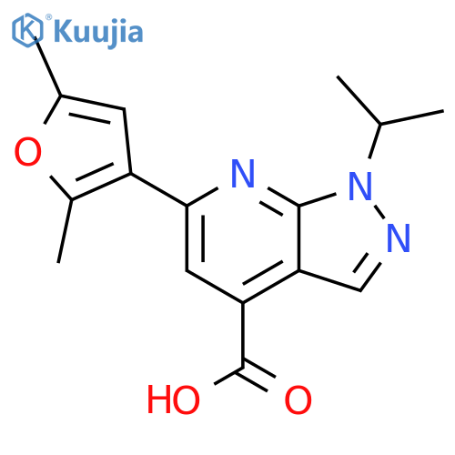 6-(2,5-Dimethylfuran-3-yl)-1-(propan-2-yl)-1H-pyrazolo3,4-bpyridine-4-carboxylic Acid structure
