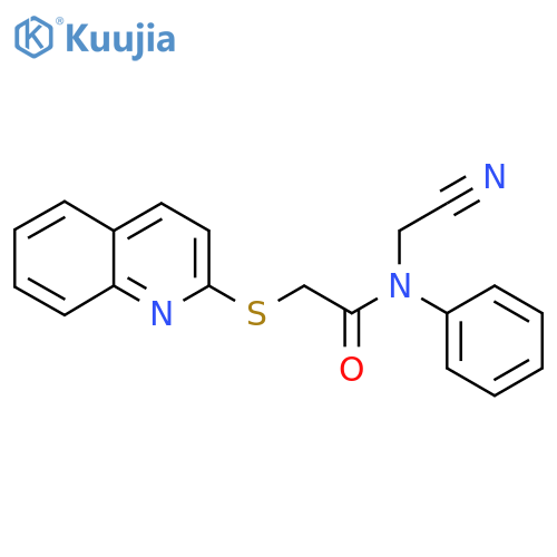 N-(cyanomethyl)-N-phenyl-2-(quinolin-2-ylsulfanyl)acetamide structure