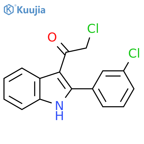 2-chloro-1-2-(3-chlorophenyl)-1H-indol-3-ylethan-1-one structure