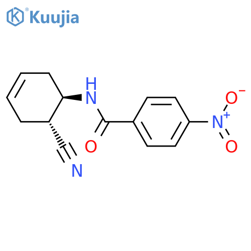 Benzamide, N-[(1R,6R)-6-cyano-3-cyclohexen-1-yl]-4-nitro- structure