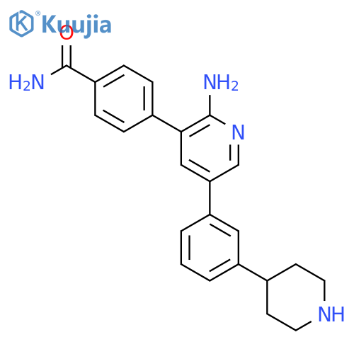 Benzamide, 4-[2-amino-5-[3-(4-piperidinyl)phenyl]-3-pyridinyl]- structure
